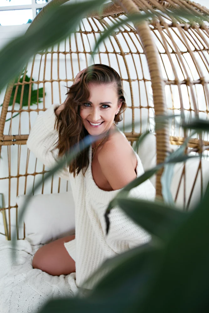 Image of cozy sweater boudoir utah