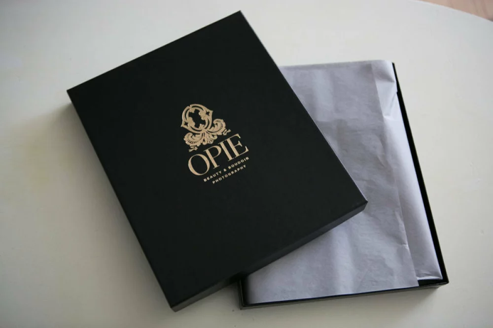 Image of black and gold photo box