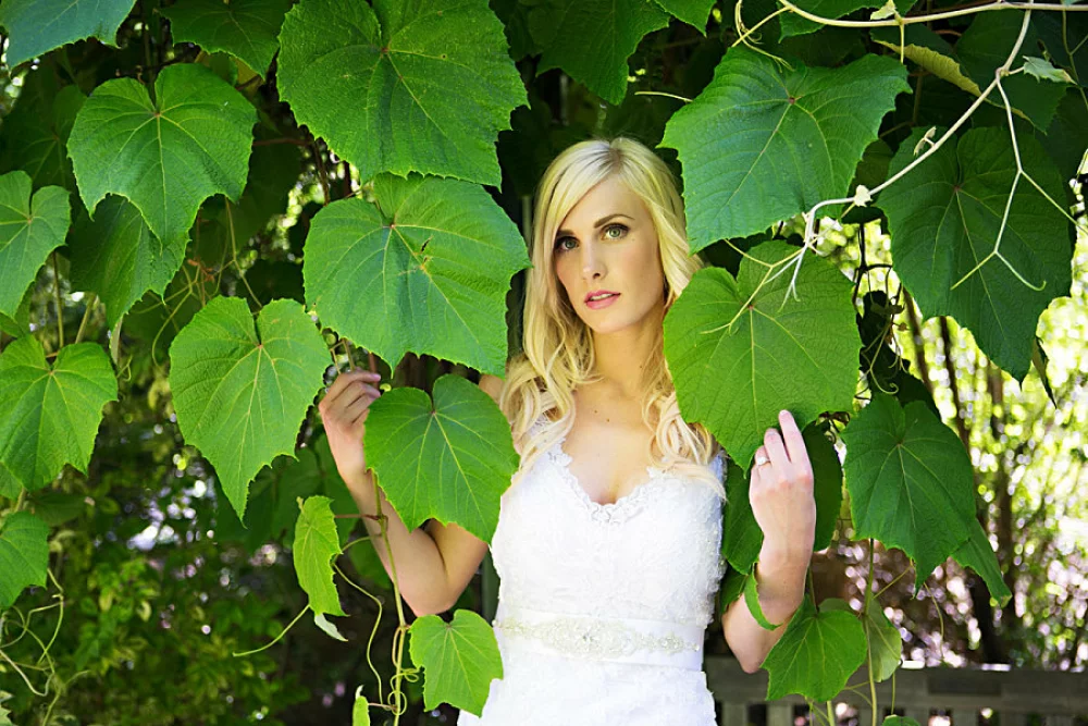 Image of bride in garden salt lake city photography