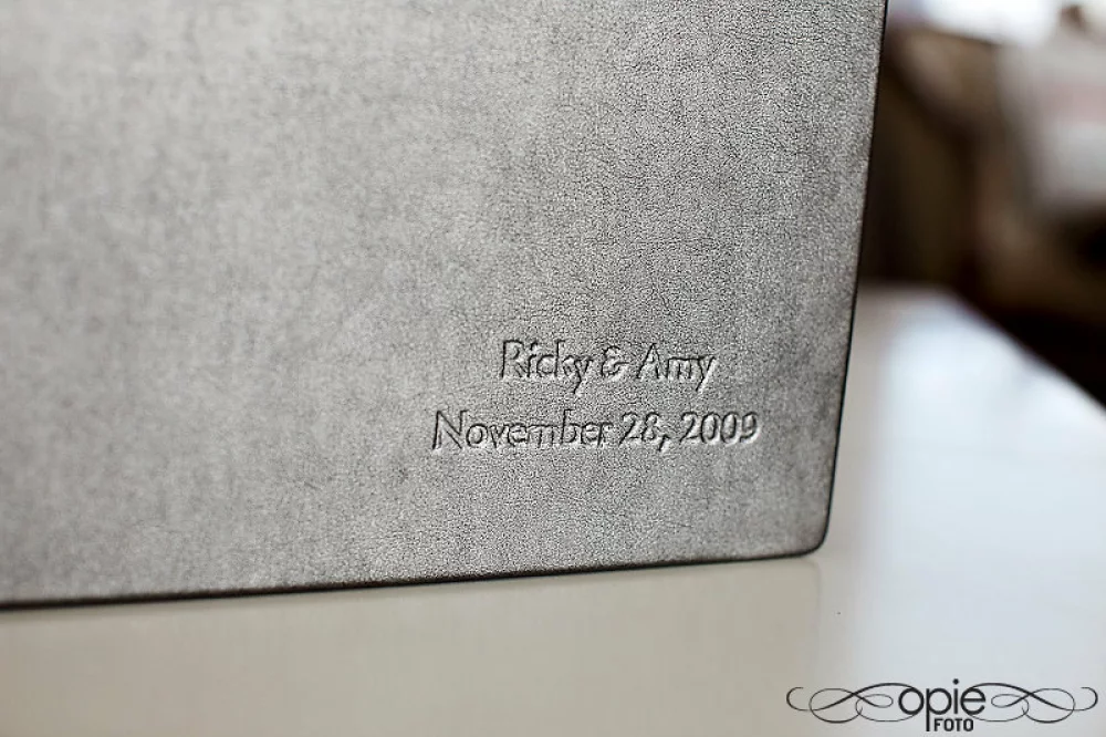 Image of names and date embossed