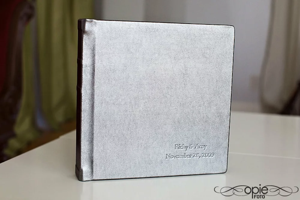 Image of silver leather album
