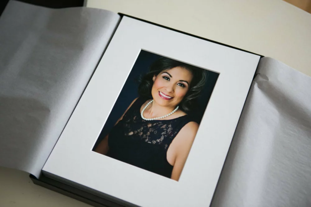 Image of matted prints in a photo box