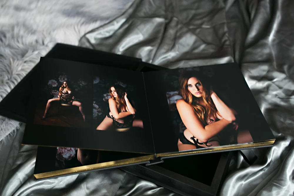 Image of open page of boudoir album