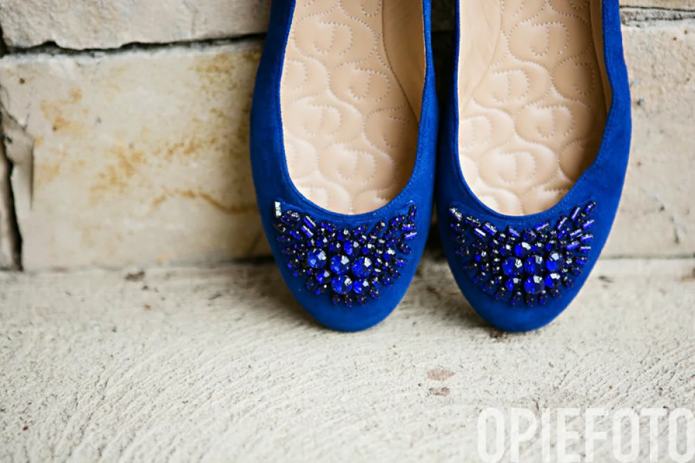 Image of blue wedding shoes